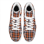 Halloween Buffalo Plaid Print High Top Leather Sneakers