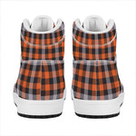 Halloween Buffalo Plaid Print High Top Leather Sneakers