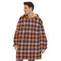 Halloween Buffalo Plaid Print Hoodie Blanket