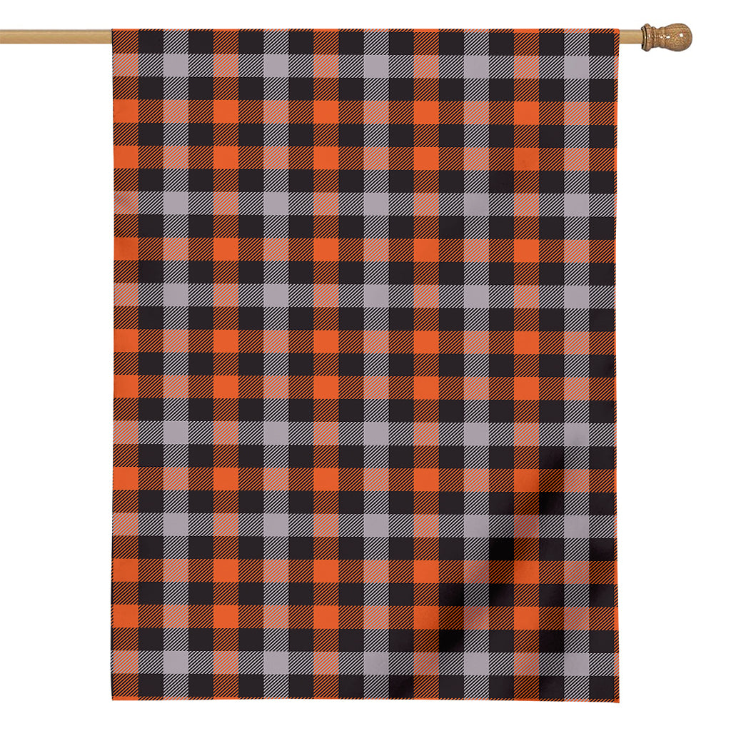 Halloween Buffalo Plaid Print House Flag