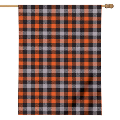 Halloween Buffalo Plaid Print House Flag
