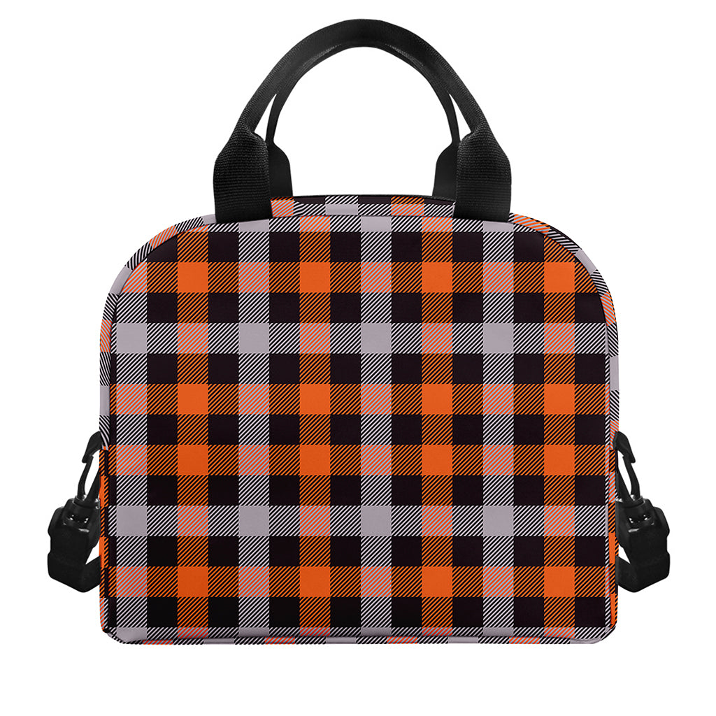 Halloween Buffalo Plaid Print Insulated Lunch Bag