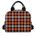 Halloween Buffalo Plaid Print Insulated Lunch Bag