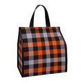 Halloween Buffalo Plaid Print Insulated Lunch Tote
