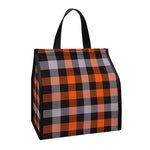 Halloween Buffalo Plaid Print Insulated Lunch Tote