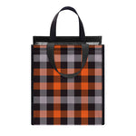 Halloween Buffalo Plaid Print Insulated Lunch Tote