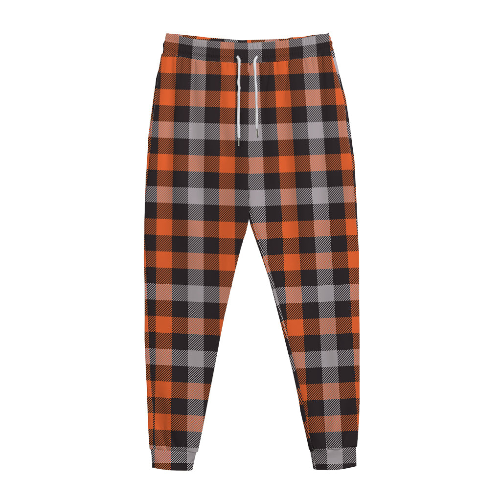 Halloween Buffalo Plaid Print Jogger Pants