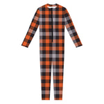 Halloween Buffalo Plaid Print Jumpsuit