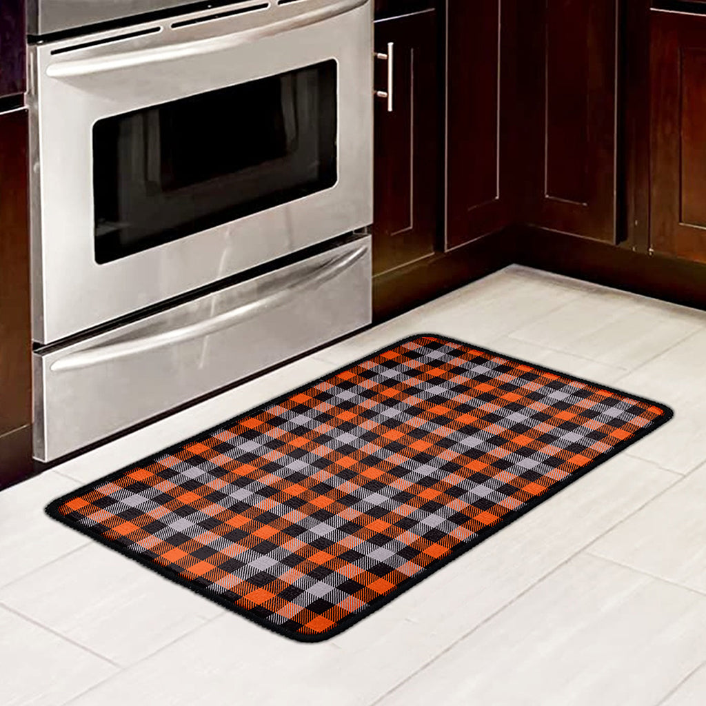 Halloween Buffalo Plaid Print Kitchen Mat