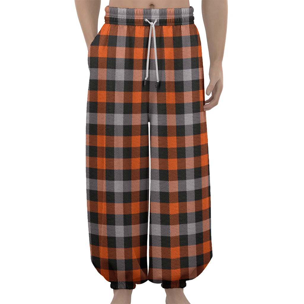 Halloween Buffalo Plaid Print Lantern Pants