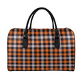 Halloween Buffalo Plaid Print Leather Duffel Bag