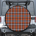 Halloween Buffalo Plaid Print Leather Spare Tire Cover