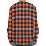 Halloween Buffalo Plaid Print Long Sleeve Baseball Jersey
