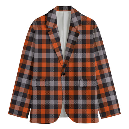 Halloween Buffalo Plaid Print Men's Blazer