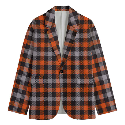 Halloween Buffalo Plaid Print Men's Blazer