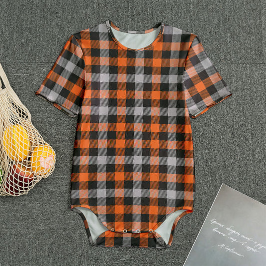 Halloween Buffalo Plaid Print Men's Bodysuit