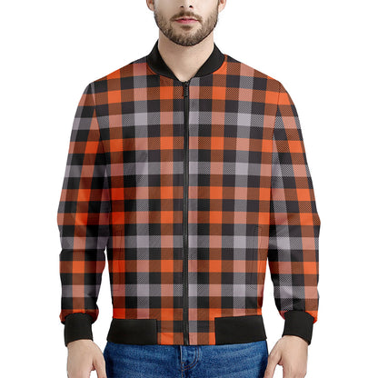Halloween Buffalo Plaid Print Men's Bomber Jacket