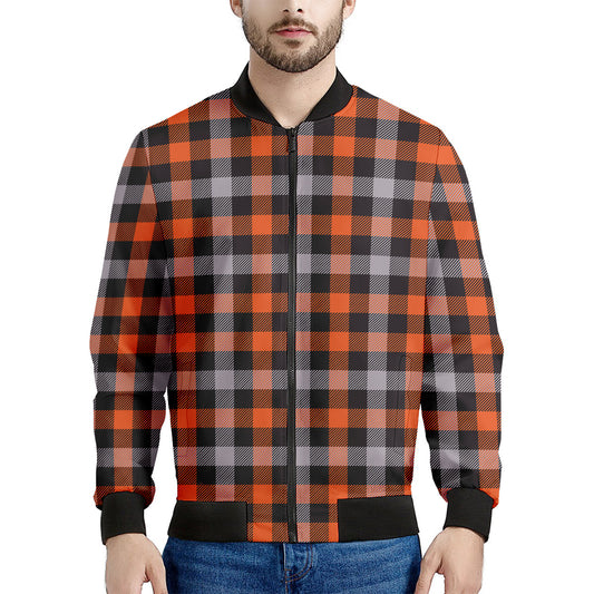 Halloween Buffalo Plaid Print Men's Bomber Jacket