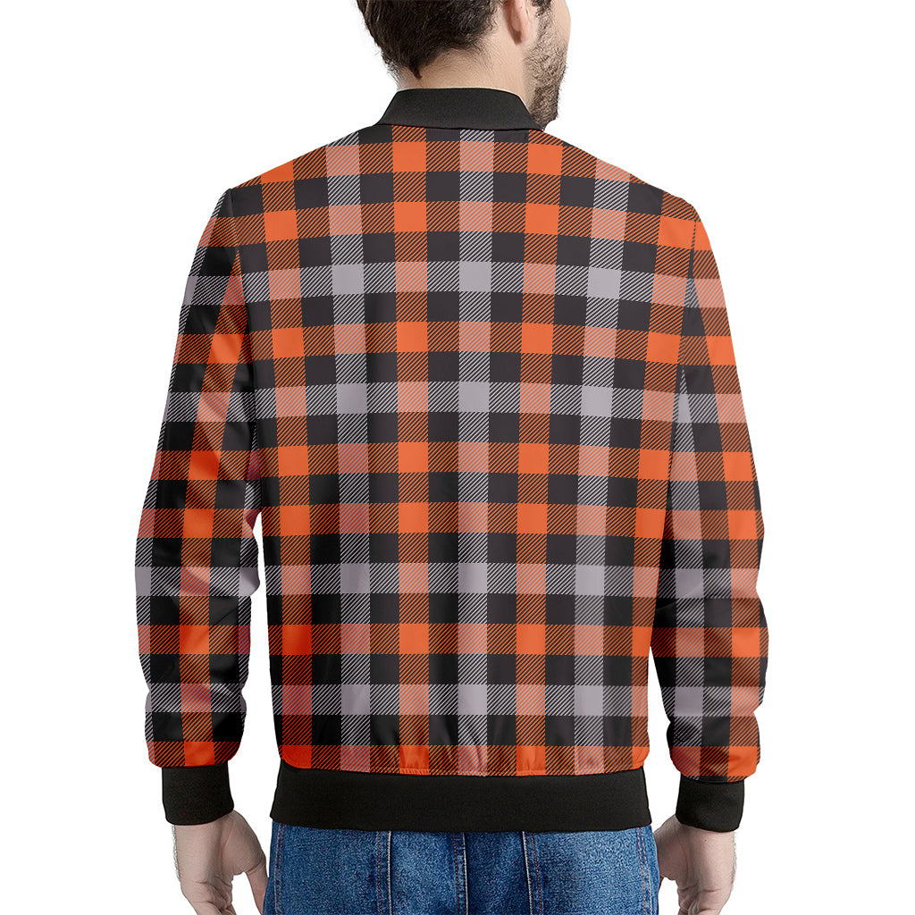 Halloween Buffalo Plaid Print Men's Bomber Jacket