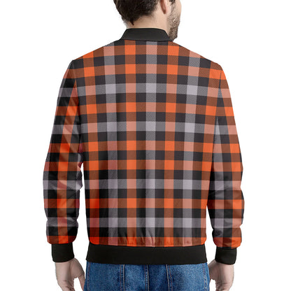 Halloween Buffalo Plaid Print Men's Bomber Jacket