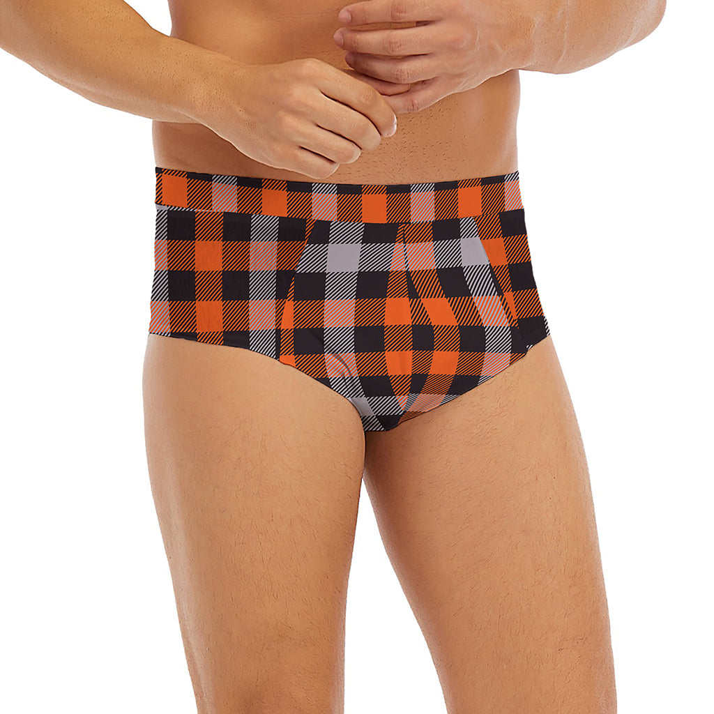 Halloween Buffalo Plaid Print Men's Briefs