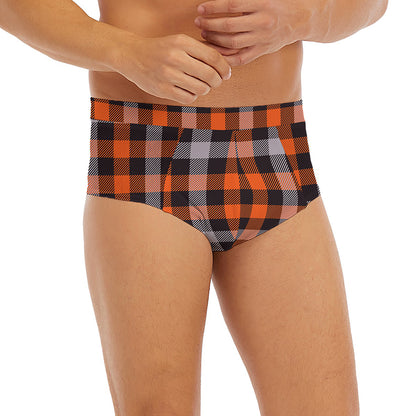 Halloween Buffalo Plaid Print Men's Briefs