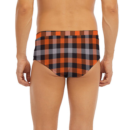 Halloween Buffalo Plaid Print Men's Briefs