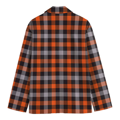 Halloween Buffalo Plaid Print Men's Cotton Blazer