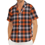 Halloween Buffalo Plaid Print Men's Deep V-Neck Shirt