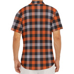 Halloween Buffalo Plaid Print Men's Deep V-Neck Shirt