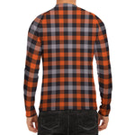 Halloween Buffalo Plaid Print Men's Long Sleeve Rash Guard