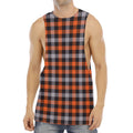 Halloween Buffalo Plaid Print Men's Muscle Tank Top