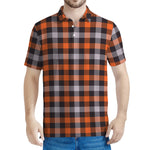 Halloween Buffalo Plaid Print Men's Polo Shirt