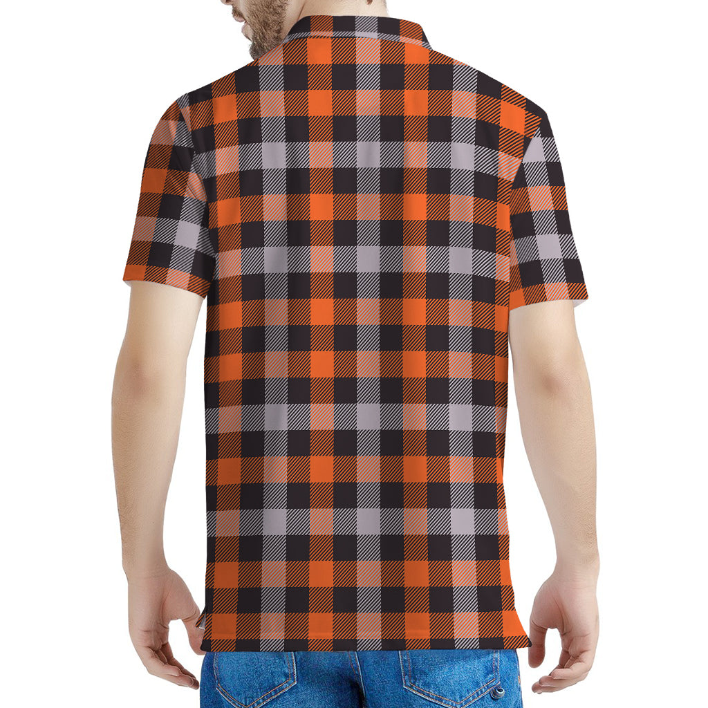 Halloween Buffalo Plaid Print Men's Polo Shirt