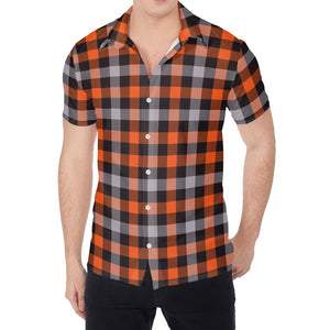 Halloween Buffalo Plaid Print Men's Shirt