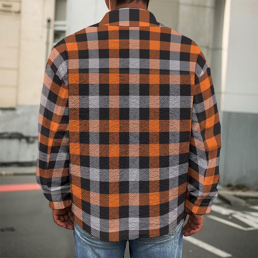 Halloween Buffalo Plaid Print Men's Shirt Jacket