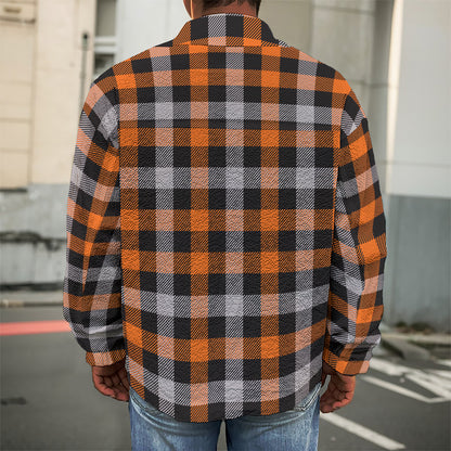 Halloween Buffalo Plaid Print Men's Shirt Jacket