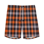 Halloween Buffalo Plaid Print Men's Sports Shorts