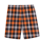 Halloween Buffalo Plaid Print Men's Sports Shorts