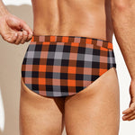 Halloween Buffalo Plaid Print Men's Swim Briefs