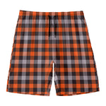 Halloween Buffalo Plaid Print Men's Swim Trunks