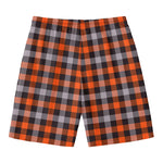 Halloween Buffalo Plaid Print Men's Swim Trunks