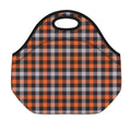 Halloween Buffalo Plaid Print Neoprene Lunch Bag