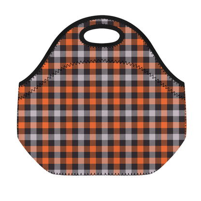 Halloween Buffalo Plaid Print Neoprene Lunch Bag