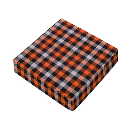 Halloween Buffalo Plaid Print Outdoor Seat Cushion Cover