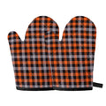 Halloween Buffalo Plaid Print Oven Mitts