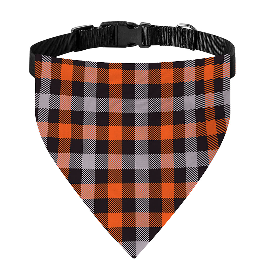 Halloween Buffalo Plaid Print Over The Collar Dog Bandana