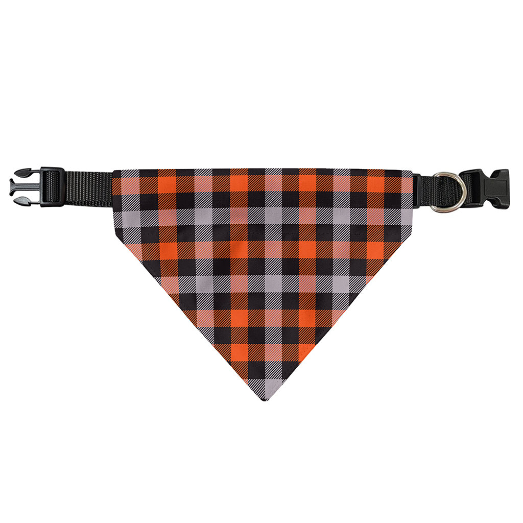 Halloween Buffalo Plaid Print Over The Collar Dog Bandana