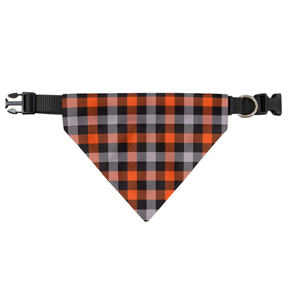 Halloween Buffalo Plaid Print Over The Collar Dog Bandana