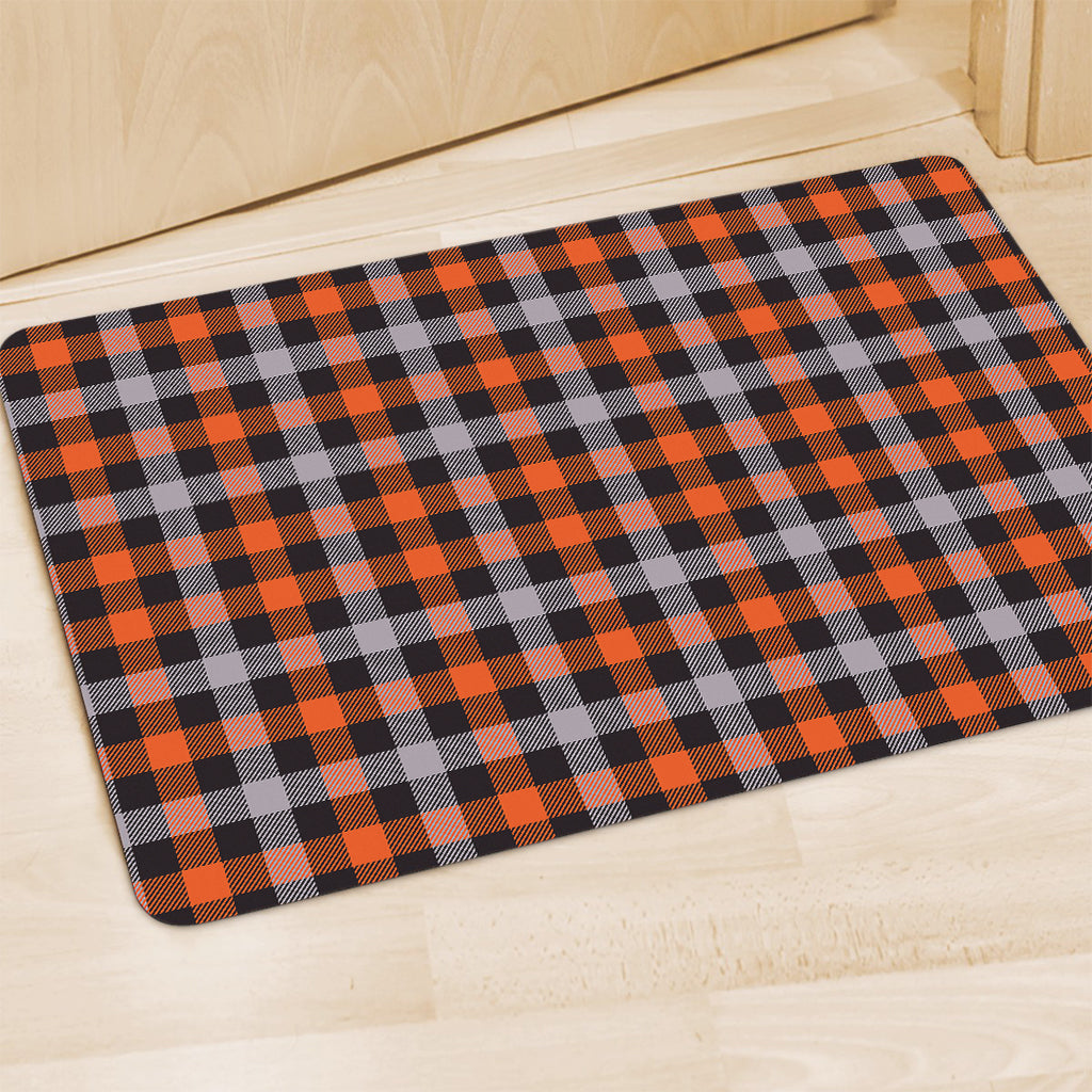 Halloween Buffalo Plaid Print Polyester Doormat